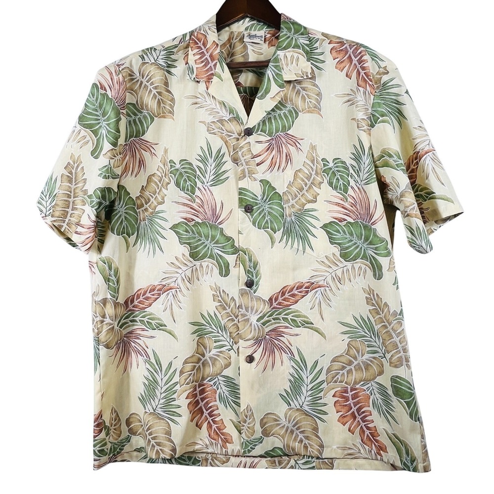 VTG Royal Creations Hawaii Shirt XL Tropical Palm Leaf Aloha Camp Hawaiian USA